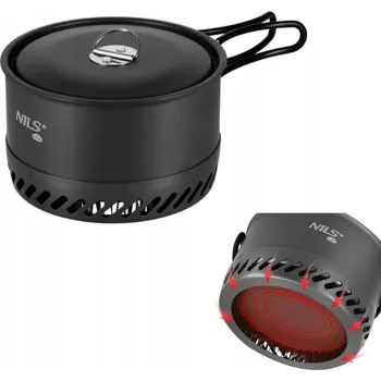 Hrnec HLINÍKOVÝ TURISTICKÝ HRNEC S RADIÁTOREM A VÍKEM 1000ML NILS CAMP