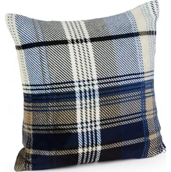 Dekorativní polštářek Podpěrová s.r.o. Povlak na polštářek z mikroflanelu MODRÁ KOSTKA