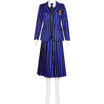 Karnevalový kostým Wednesday Addams Dámský kostým Enid Sinclair (Wednesday) uniforma Never More akademie Velikost: 3XL