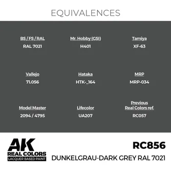 Modelářská barva AK Interactive Real Colors: Dunkelgrau-Dark Grey RAL 7021 17 ml.