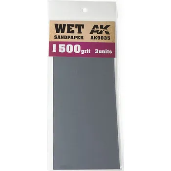 AK Interactive Wet Sandpaper 1500 Grit. 3 units
