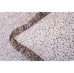 Podpěrová s.r.o. Krepové povlečení HNĚDÉ KYTIČKY poz/neg S KANÝREM Velikost: 140x220 (1x), 70x90 cm kanýr (1x)