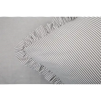 Povlečení Podpěrová s.r.o. Krepové povlečení ŠEDÝ DROBNÝ PROUŽEK S KANÝREM Velikost: 240x220 (1x), 70x90 cm kanýr (2x) ŠEV na peřině