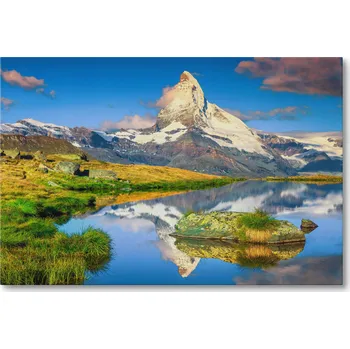 Obraz Obraz na plátně MATTERHORN A JEZERO STELLISEE CH 30 x 20 cm