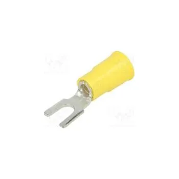 Elektrický konektor Koncovka vidličková M4 Ø 4,32mm krimpovací na kabel žlutá