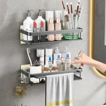 Koupelnový nábytek KOUPELNOVÁ POLICE LOFT Bez vrtání 2ks šedá