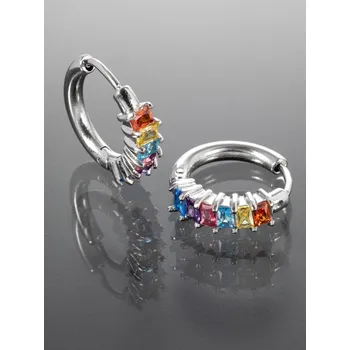 Náušnice Prosperk Náušnice kruhy z chirurgické oceli s barevnými zirkony vícebarevná