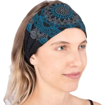 Šátek Čelenka s potiskem mandaly Ismerie Black, černá, Sittar