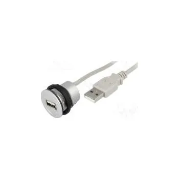 Elektrická zásuvka Zásuvka USB 22mm -25÷70°C Ø22,3mm IP20 stříbrná Dél 3m