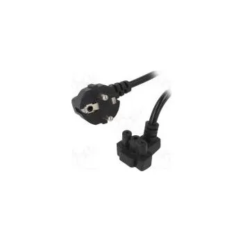 Napájecí kabel Kabel CEE 7/7 (E/F) úhlová vidlice,Dell 3pin PVC 1,5m černá