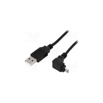 Datový kabel Cable USB 2.0 USB A plug, USB B micro plug (angle) 1.8m black