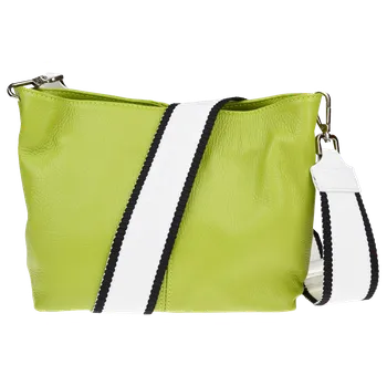 Kabelka NovaKabelka.cz Kožená italská crossbody kabelka Batilda Verde Segnale s přídavným popruhem VII