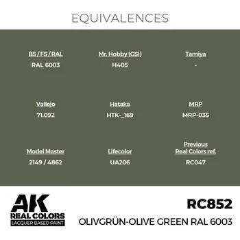 AK Interactive Real Colors: Olivgrün-Olive Green RAL 6003 17 ml.