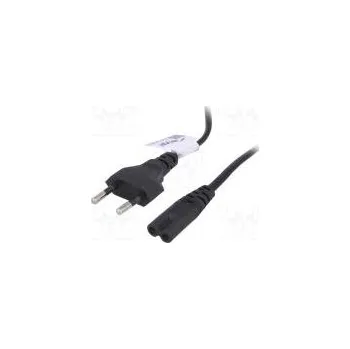 Napájecí kabel Kabel CEE 7/16 (C) vidlice,IEC C7 zásuvka PVC 0,5m černá
