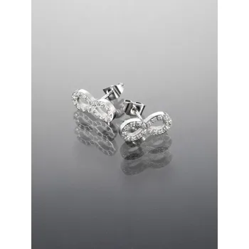 Náušnice Prosperk Náušnice z chirurgické oceli - Nekonečno s kamínky stříbrná S3829