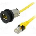 Zásuvka RJ45 22mm -25÷70°C Ø22,3mm IP20 černá Dél 0,3m