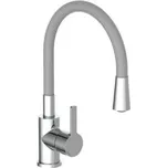Dřezová baterie Flexo, šedá/chromová, lesklá, páková baterie, otáčení: 360° - N CAMARGUE