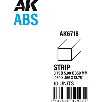 AK Interactive Strips 0.75 x 5.00 x 350mm - ABS STRIP