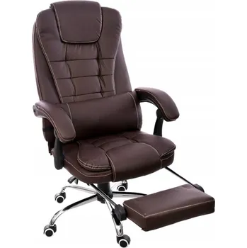 Kancelářské křeslo s funkcí ležení FBK003 s podnožkou, hnědé