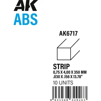 AK Interactive Strips 0.75 x 4.00 x 350mm - ABS STRIP