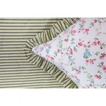 Podpěrová s.r.o. Krepové povlečení VIVIANE / zelený proužek S KANÝREM Velikost: 140x200 (1x), 70x90 cm kanýr (1x)