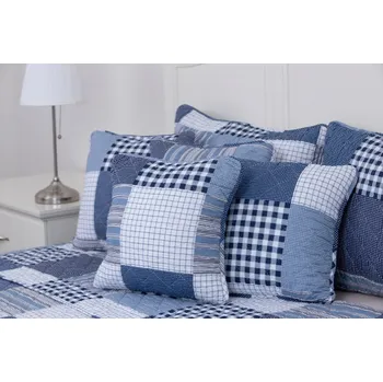 Bytový textil Podpěrová s.r.o. Povlak okrasný DELUXE MODRÁ KOSTKA 50x70 cm