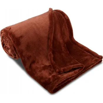 deka SLEEP WELL® Deka mikroflanel SLEEP WELL® hladká 150 x 200 cm tmavě hnědá