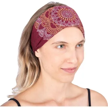 Šátek Čelenka s potiskem mandaly Ismerie Burgundy, vínově červená, Sittar