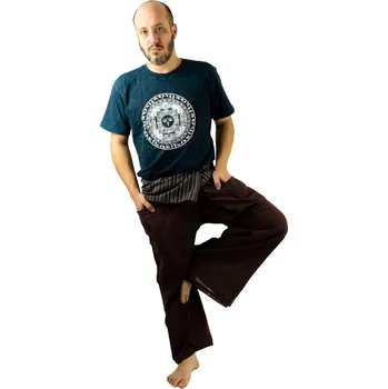 Pánské kalhoty Thajské zavinovací "rybářské kalhoty" – hnědé, Sittar UNI