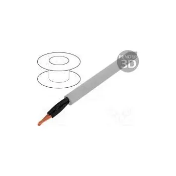 elektrický kabel HELUKABEL 23314 Vodič JZ-500-PUR 2x0,5mm2 nestíněný 300/500V Cu lanko šedá
