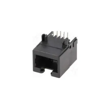 Elektrická zásuvka Zásuvka RJ45 PIN 8 Kat 6 Uspořádání výv 8p8c THT na PCB