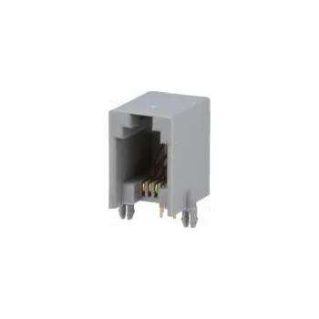 Elektrická zásuvka Zásuvka RJ9 PIN 4 Kontakty fosforový bronz zlacený THT 10mm