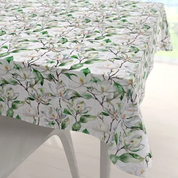 ubrus Teflonový čtvercový ubrus TF-117 Květy magnolie na bílém 60x60 cm