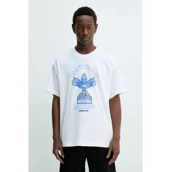 Pánské tričko Bavlněné tričko adidas Originals Smile Treffy Graphic KT2971 bílá 00X, vel. M