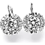 Zlaté náušnice , bílé i žluté zlato , čiré zirkony - VE 104 (Náušnice z bílého zlata)