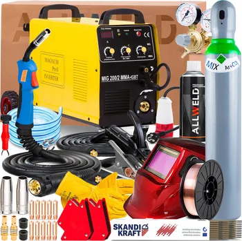 Svářečka Svářečka MAGNUM MIG 200/2 MMA 230V 400V 200A Měkké pájení FLUX 2-kladková