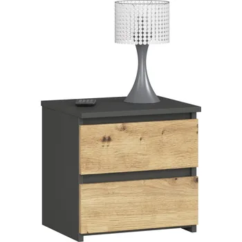Noční stolek Noční stolek CL2 40 cm grafitově šedý/dub artisan