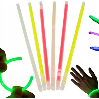 Vrták Svítící tyčinky 15 ks – barevná zábava pro každou příležitost, 20 cm