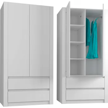 Komoda Moderní dvoudveřová šatní skříň MODERN B20 180 x 90 x 55 cm - různé barevné varianty Bílá