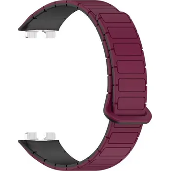 eses Silikonový magnetický řemínek pro Huawei Band 8, 9 a 10 - Vínový