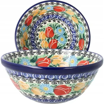 Miska Ceramika Artystyczna Bolesławiec 1. jakost 0,4L M059 Dek4475 Tulipány