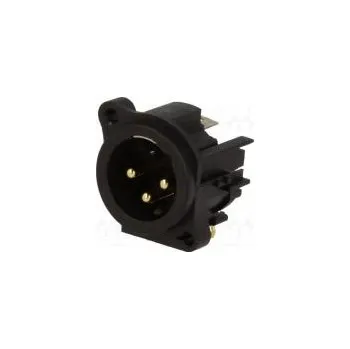 Elektrická zásuvka Zásuvka XLR vidlice PIN 3 úhlové 90° přišroubováním THT 133V