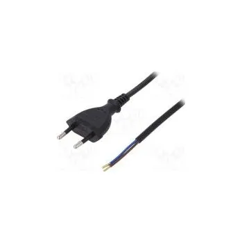 Napájecí kabel Kabel CEE 7/16 (C) vidlice,vodiče PVC 2m černá 2x0,75mm2