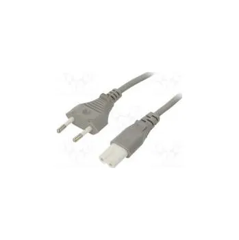 Napájecí kabel Kabel CEE 7/16 (C) vidlice,IEC C7 zásuvka PVC 5m šedá 2,5A