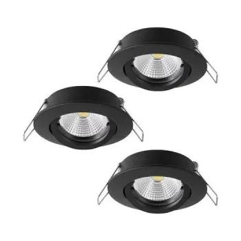 Dekorativní svítidlo Sada kulatých LED zapuštěných svítidel TEDO 1, 14,4 W, černá, teplá bílá - N EGLO