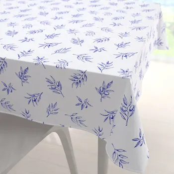 ubrus Teflonový čtvercový ubrus TF-114 Modré olivové větvičky na bílém 40x40 cm