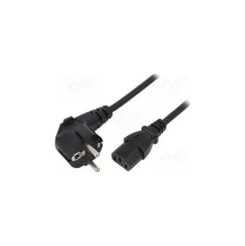 Napájecí kabel Kabel CEE 7/7 (E/F) úhlová vidlice,IEC C13 zásuvka PVC 4m