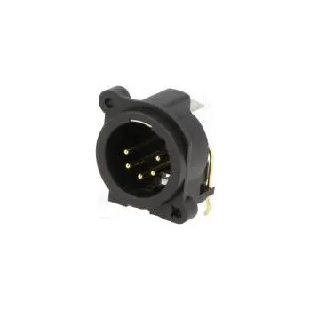 Elektrická zásuvka Zásuvka XLR vidlice PIN 5 úhlové 90° THT niklovaný,stříbřený