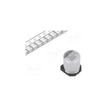 Kondenzátor Kondenzátor elektrolytický SMD 100uF 25VDC Ø6,3x7,7mm ±20%