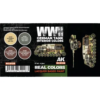 Modelářská barva AK Interactive WWII German Tank Interior Colors SET